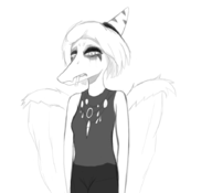 Alternate_Outfit black_and_white Doomer_Fang Ending_2 Monochrome Pterodactyl Smoking // 907x825 // 186.7KB