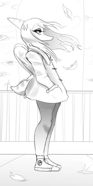 Alternate_Outfit black_and_white Fang Monochrome // 1731x3451 // 963.6KB