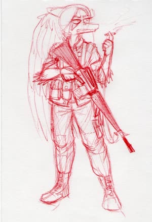 Color cosplay crossover gun Metal_Gear Monochrome Samantha_(Fang's_mom) // 1012x1484 // 374.7KB