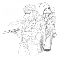 black_and_white crossover Fang Metal_Gear Monochrome reed Video_Game // 1830x1814 // 1011.1KB