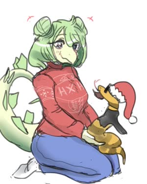 Alternate_Outfit Animal Christmas Color Holiday Original_Character Stella // 1600x2000 // 1.1MB