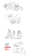 black_and_white comic Monochrome Ripley_(Fang's_dad) Tracy Tyrannosaurus_Rex Uncle_Moe // 841x1572 // 69.5KB