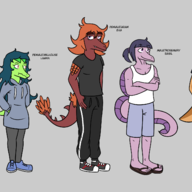 Adam Ankylosaurus Babs Background_Character Color Erin Genderswap Milhouse Nathan Raptor rosemary Stacy // 3372x1412 // 1.0MB