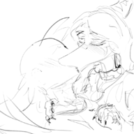 Anon black_and_white Fang hand_holding kissing Monochrome Pterodactyl sketch // 1920x1080 // 677.8KB